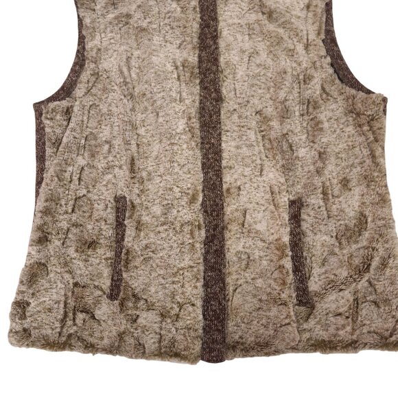 Tribal Faux Fur & Knit Vest | Womens Size XL - Picture 5 of 10